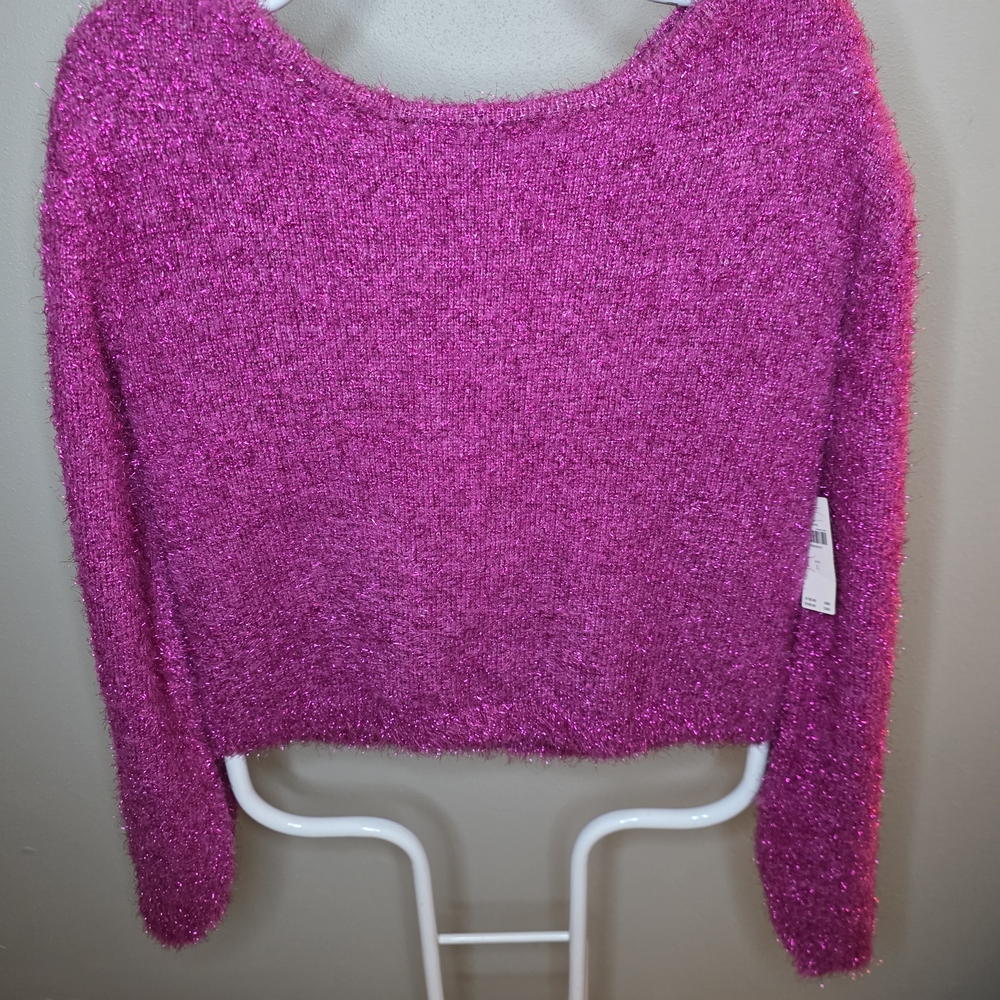 Anthropologie Magenta Crew Neck Sweater